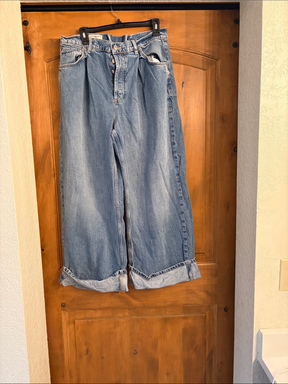We The Free Light Blue Wide-Leg High-Rise Jeans